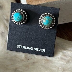 Small Turquoise Sterling Silver Stud Earrings